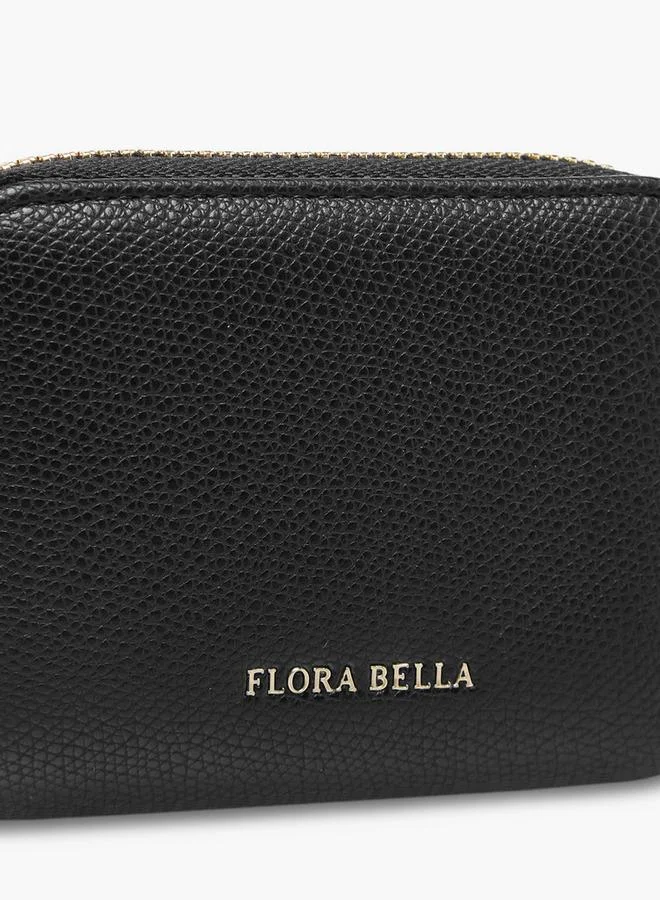 Flora Bella By Shoexpress BLACK Textured Wallet With Zip Closure for Women | Best Price UAE